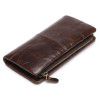 Foreign trade source new top layer leather oil wax leather multi card long wallet business men's large capacity Wallet 