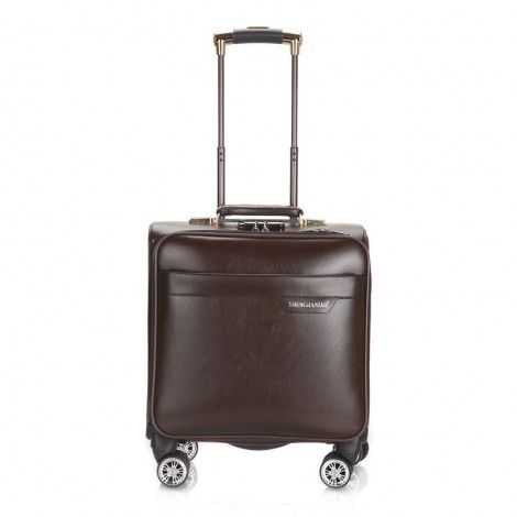 Business Trolley Case Cardan wheel 20 inch boarding case 16 inch men's and women's suitcase luggage code case soft leather case 
