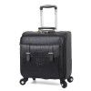 Cowhide grain leather case pull rod case men and women business boarding case 18 inch 16 suitcase Cardan wheel password luggage case 
