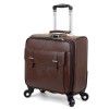 Cowhide grain leather case pull rod case men and women business boarding case 18 inch 16 suitcase Cardan wheel password luggage case 