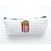 Cartoon Korean creative pencil bag cute French fries coke canvas zipper pencil bag office supplies stationery bag
